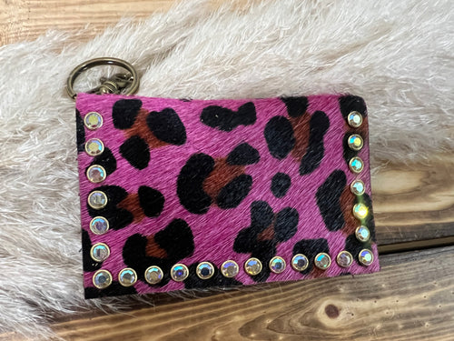 Becca Card Holder - Hot Pink Leopard