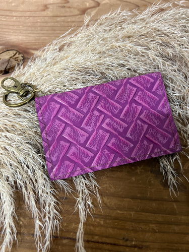 Becca Card Holder - Pink Weave