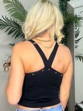 Load image into Gallery viewer, Studded V Back Brami - Black