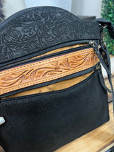 Load image into Gallery viewer, American Darling Black Tooled Crossbody