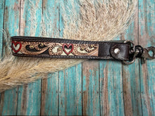 Load image into Gallery viewer, Wildhue Red Heart Tooled Key Fob