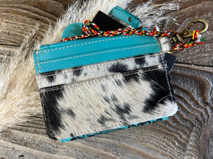 Wild Flowers Western Card Holder - TURQUOISE
