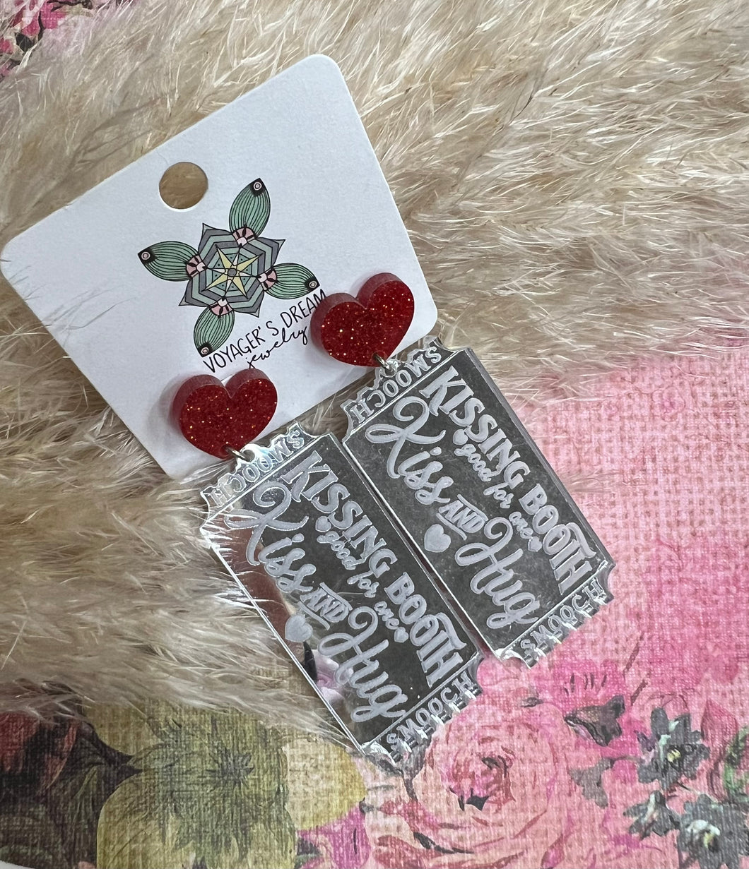 Kissing Booth Earrings - Silver/Mirror