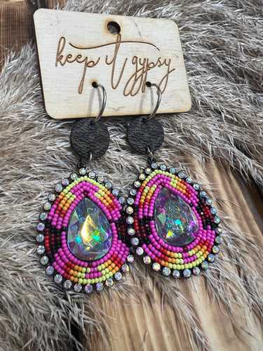 Keep it Gypsy Embellished Earrings - Multicolored