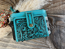 Load image into Gallery viewer, Wild Flowers Western Card Holder - TURQUOISE