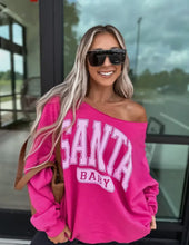 Load image into Gallery viewer, Santa Baby Pink Off Shoulder Sweatshirt