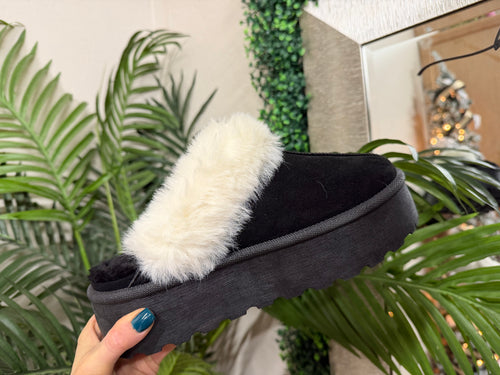 Snowy Slippers - Black