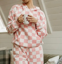 Load image into Gallery viewer, University Checkered Hoodie - Pink/White