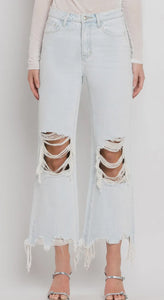 Nashville Moon Distressed Cropped Jeans