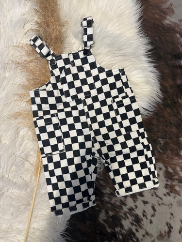 Black Checkered Overalls