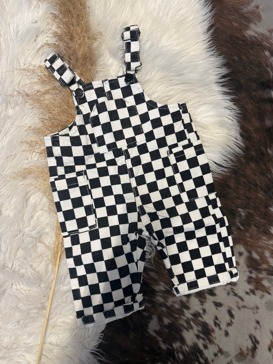 Black Checkered Overalls