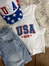 Load image into Gallery viewer, USA CROP TANK - WHITE
