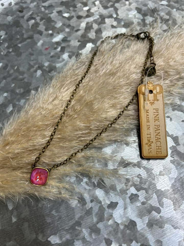Pink Panache Necklace - Pink Stone