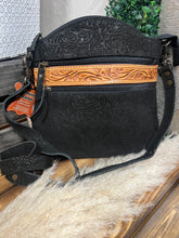 Load image into Gallery viewer, American Darling Black Tooled Crossbody