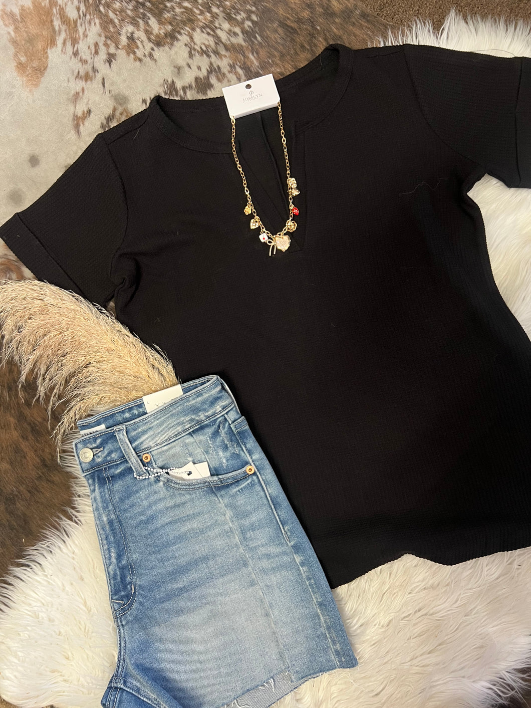Simply Put Waffle Knit Top
