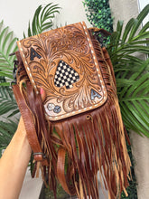 Load image into Gallery viewer, Aces Tooled Fringe Crossbody
