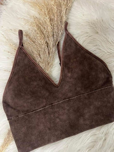Skylar V Neck Bralette - Chocolate