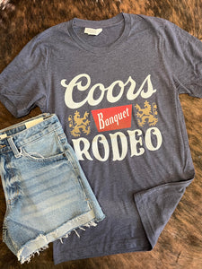 WESTERN RODEO TEE - HEATHER NAVY