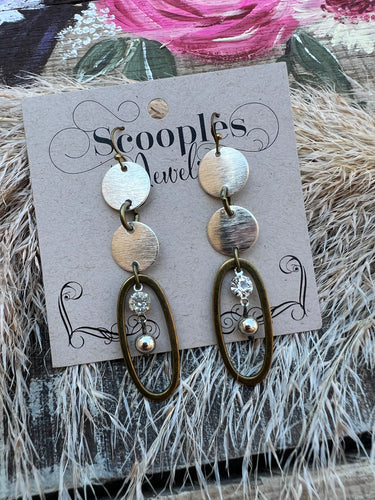 Disco Dangle Earrings - Silver & Gold