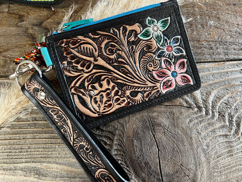 Pride of Prickly Card Holder - Tan Tri-Colored Floral