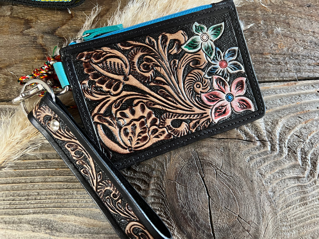 Pride of Prickly Card Holder - Tan Tri-Colored Floral