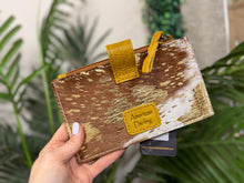 Load image into Gallery viewer, AD LARGE CARD HOLDER - BROWN WITH METALLIC GOLD