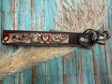 Load image into Gallery viewer, Wildhue Red Heart Tooled Key Fob