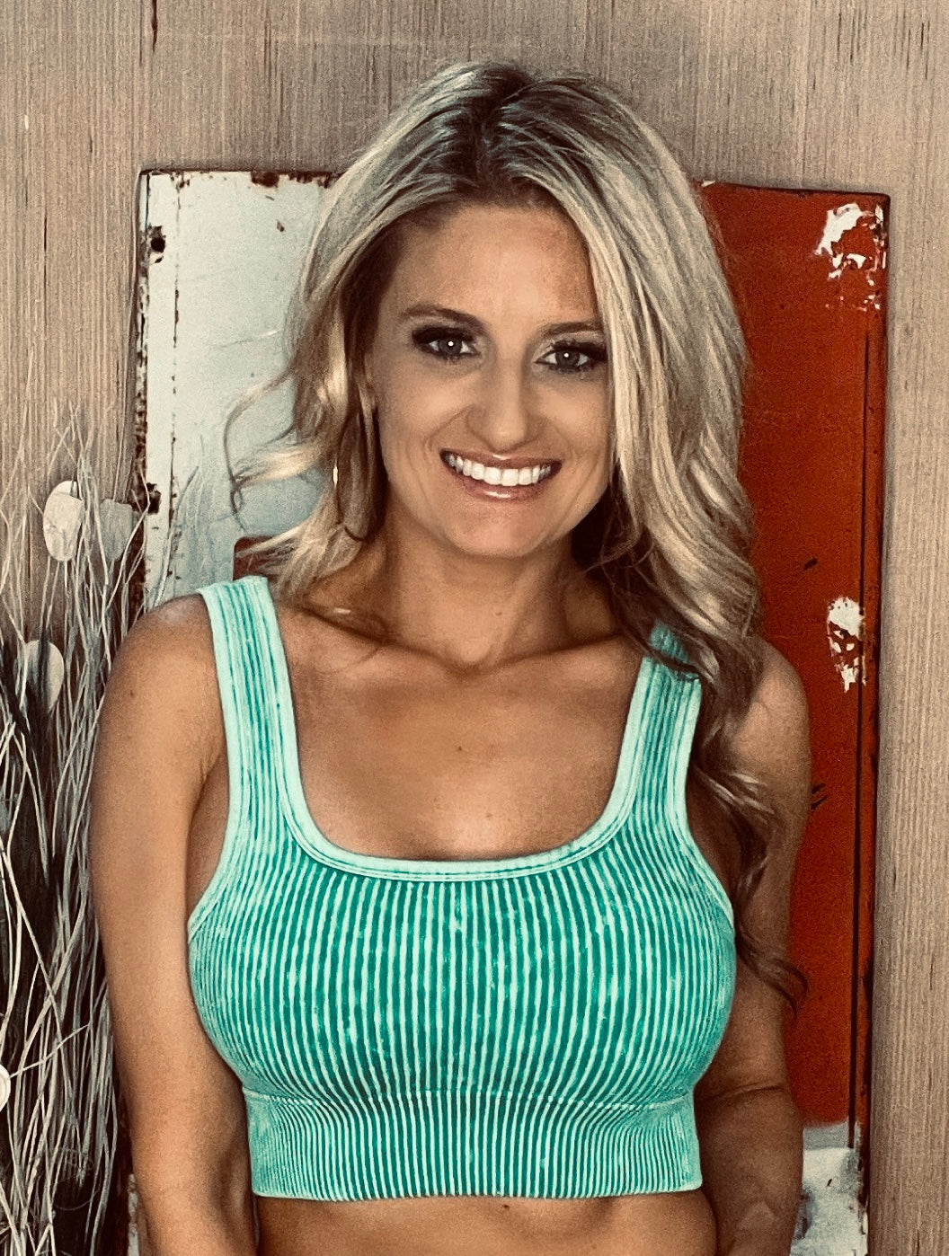Square Neck Brami Crop Bralette - Color: Kelly Green