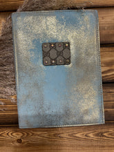 Load image into Gallery viewer, Blue Gold Leather Notebook