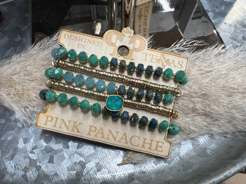 Pink Panache Bracelet Set - Mint/Turquoise