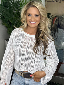 Sienna Overlay Crop - WHITE