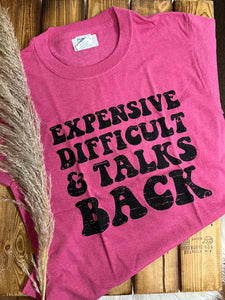 EXPENSIVE & DIFFICULT TEE - RASPBERRY