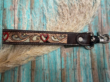 Load image into Gallery viewer, Wildhue Red Heart Tooled Key Fob