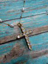 Load image into Gallery viewer, Chan Sutton Remi Cross Necklace - Gold