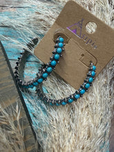 Load image into Gallery viewer, Western Turquoise Hoop Earrings