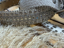 Load image into Gallery viewer, Crystal Western Belts - White W/Clear Stones