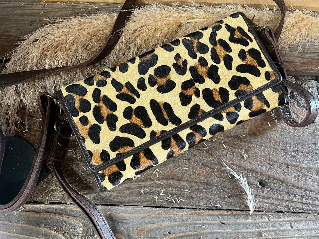 Hair on Hide Wallet/Crossbody Style - Leopard