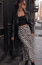 Load image into Gallery viewer, Zebra Pencil Skirt - Mocha
