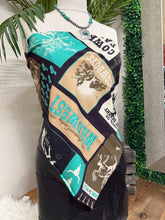 Load image into Gallery viewer, Champagne &amp; Turquoise Rodeo Bandana Scarf