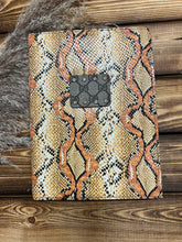 Load image into Gallery viewer, Orange Snake Leather Notebook