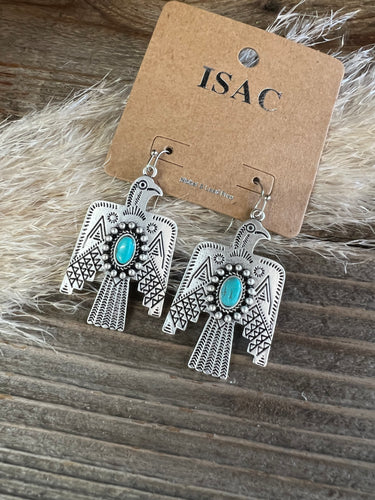 Thunderbird Earrings - Turquoise Stone