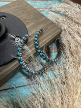 Load image into Gallery viewer, Western Turquoise Hoop Earrings