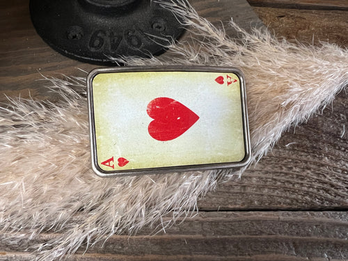 Western Belt Buckle - Aces's Red Heart