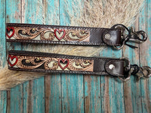 Load image into Gallery viewer, Wildhue Red Heart Tooled Key Fob