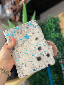 American Darling Small Crossbody - White W/Turquoise Acid Splatter
