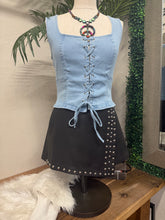 Load image into Gallery viewer, Sally Studded Skort - Black/Silver Studs