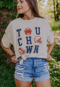 Touchdown Embroidered Football Tee