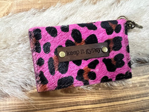 Becca Card Holder - Hot Pink Leopard