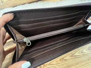 Zip Around Tooled Wallet