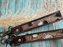 Load image into Gallery viewer, Wildvine Pony Tooled Key Fob - Dark Brown